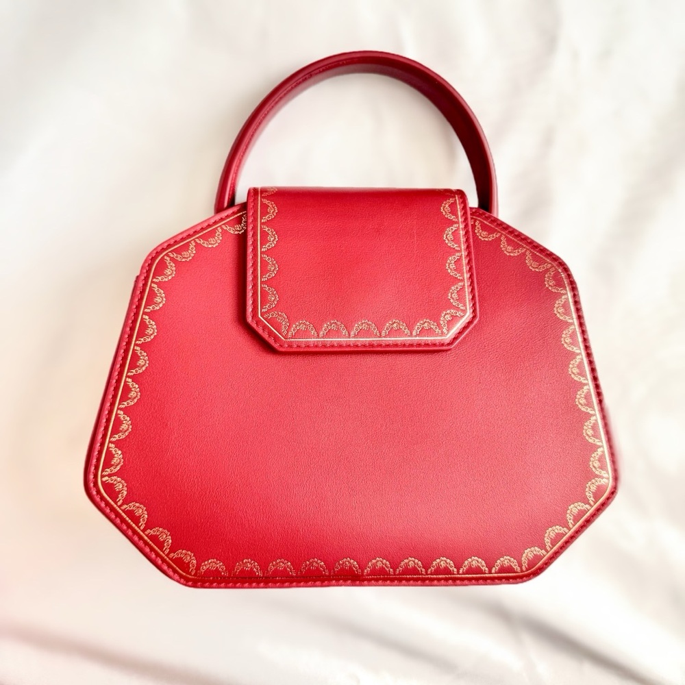 Cartier Guirlande Mini Red Leather Top Handle Satchel Crossbody